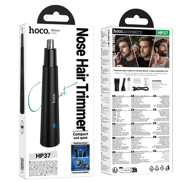 Фото - Тример для носа і вух HOCO 3-в-1 HP37 Black (6942007653947)